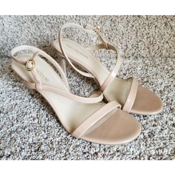 Enzo Angiolini Heels Strappy Ankle Strap Sandals Sandira Nude Leather SZ 9 - Picture 8 of 14